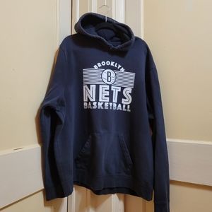 Rare NBA Brooklyn Nets Basketball Black Hoodie Men's 2XL